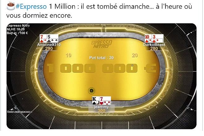 Winamax Poker : expresso à 1 million d'euros