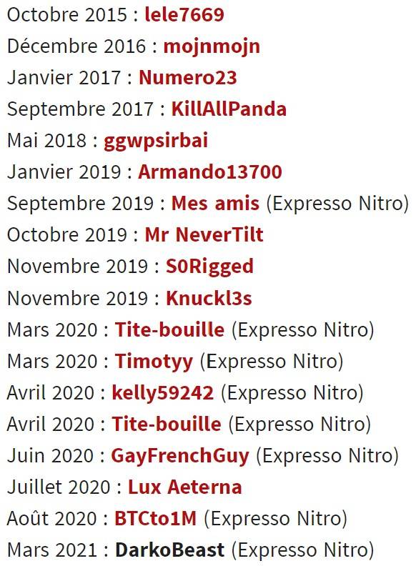les gagnants des tournois Expresso de Winamax Poker